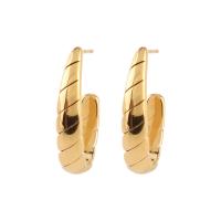 Pendientes de Acero Inoxidable, acero inoxidable 304, 18K chapado en oro, Joyería & para mujer, dorado, 26x22mm, Vendido por Par