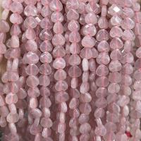 Φυσικό ροζ χαλαζία χάντρες, Rose Quartz, Καρδιά, DIY & διαφορετικό μέγεθος για την επιλογή & πολύπλευρη, ροζ, Sold Per Περίπου 38 cm Strand