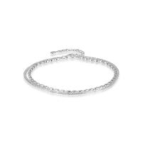 
Mode Sterling Silver Anklet, 925 sterling silver, med 1.18inch extender kedja, Dubbla lager & mode smycken & för kvinna, nickel, bly och kadmium gratis, Längd Ca 7.87 inch, Säljs av PC