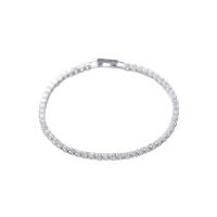 Pulseras de Plata Estelina, Plata de ley 925, chapado, Joyería & diverso tamaño para la opción & micro arcilla de zirconia cúbica & para mujer, más colores para la opción, libre de níquel, plomo & cadmio, Vendido por UD