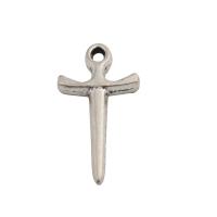 Sinkkiseos Cross Riipukset, muoti korut & Unisex, nikkeli, lyijy ja kadmium vapaa, 20x10mm, Reikä:N. 2mm, Myymät PC