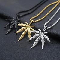 Stainless Steel smycken halsband, 304 rostfritt stål, Maple Leaf, mode smycken & Unisex & olika stilar för val, fler färger för val, 51.50x42.30mm, Säljs av PC