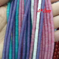 Fashion Glasperler, Flad Rund, du kan DIY, flere farver til valg, 4x2mm, 5Strands/Bag, Ca. 230pc'er/Strand, Solgt af Bag