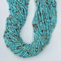 Χάντρες Turquoise, Φυσικό Τυρκουάζ, Πλατεία, DIY & διαφορετικό μέγεθος για την επιλογή, μπλε, Sold Per Περίπου 38-39 cm Strand