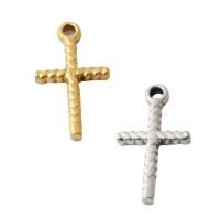 Nerūdijančio plieno Cross Pakabukai, 304 Nerūdijantis plienas, Kirsti, padengtą, Pasidaryk pats, daugiau spalvų pasirinkimas, 15x8.50x1.50mm, Skylė:Apytiksliai 1.5mm, Pardavė PC