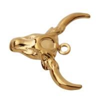 Roestvrij staal Animal Hangers, 304 roestvrij staal, plated, DIY, gouden, 22.50x25.50x3mm, Gat:Ca 2mm, Verkocht door PC