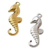 Acciaio inossidabile Animal Ciondoli, 304 acciaio inox, Cavalluccio marino, placcato, DIY, nessuno, 29.50x11x4.50mm, Foro:Appross. 1.5mm, Venduto da PC