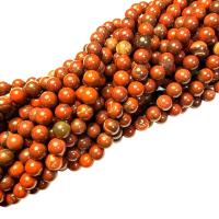 Jasper breču perle, Krug, uglađen, možete DIY, 8mm, Prodano Per Približno 38 cm Strand