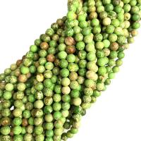 Gemstone Jewelry Beads Impression Jasper Round polished DIY green Sold Per Approx 38 cm Strand