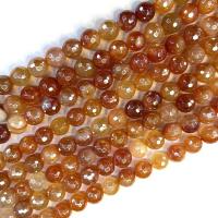 Natural Red Agate Beads Round polished coated & DIY Sold Per Approx 38 cm Strand