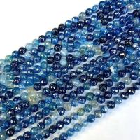 Natuurlijke Lace Agaat kralen, Ronde, gepolijst, bedekt & DIY & verschillende grootte voor keus, blauw, Per verkocht Ca 38 cm Strand