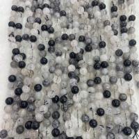 Natural Quartz Jewelry Beads Black Rutilated Quartz Round DIY mixed colors Sold Per Approx 38 cm Strand