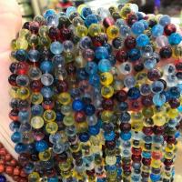 Agaat kralen, Ronde, DIY, gemengde kleuren, 6mm, Per verkocht Ca 38 cm Strand