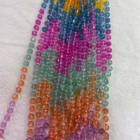 Fashion Glazen kralen, Glas, Veelhoek, DIY & verschillende grootte voor keus & gefacetteerde, gemengde kleuren, Per verkocht Ca 38 cm Strand