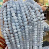 Gemstone Jewelry Beads Aquamarine Round DIY sea blue Sold Per Approx 38 cm Strand