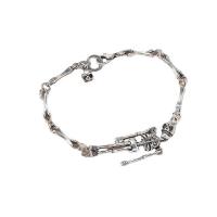 alliage de zinc bracelet, crane, Placage, unisexe & Bijoux d'Halloween, Longueur Environ 7.9 pouce, Vendu par PC