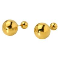 Stainless Steel Stud Earrings 304 Stainless Steel Vacuum Ion Plating fashion jewelry & for woman golden Sold By Pair