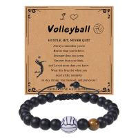 Gemstone Bracelets Abrazine Stone with Tiger Eye handmade Adjustable & fashion jewelry & Unisex black Length Approx 7-11.8 Inch Sold By PC