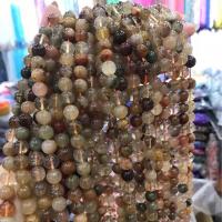 Natural Quartz Jewelry Beads Rutilated Quartz Round DIY mixed colors Sold Per Approx 38 cm Strand