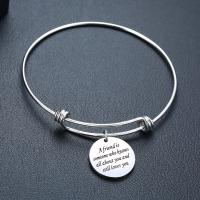 Nerūdijančio plieno Bangle, 304 Nerūdijantis plienas, poliruotas, Bižuterijos & moters, Originali spalva, Vidinis skersmuo:Apytiksliai 63mm, Pardavė PC