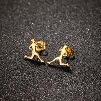 Stainless Steel Stud Earrings 304 Stainless Steel Vacuum Ion Plating fashion jewelry & for woman Sold By Pair