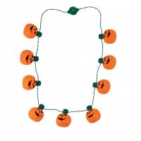 résine collier, Citrouille, avec la lumière led & unisexe & Bijoux d'Halloween, Longueur Environ 33 pouce, Vendu par PC