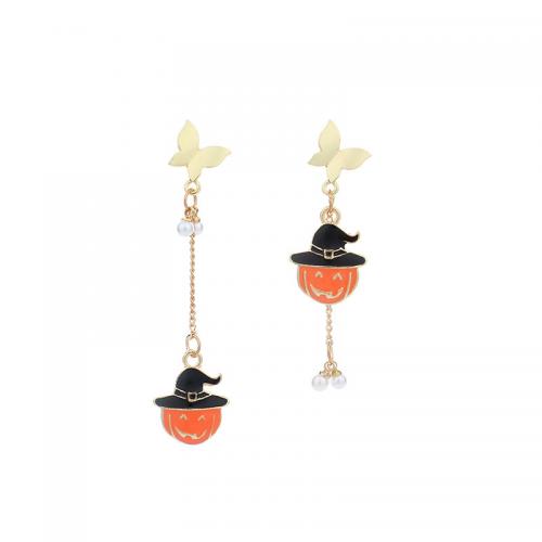 Zinc Alloy Drop Earring, plated, Halloween Jewelry Gift & verschillende stijlen voor de keuze & voor vrouw & glazuur & met strass, 40mm, Verkocht door pair