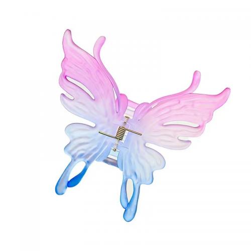 Plastic Hair Claw Clip, Butterfly, Koreansk stil & for kvinde, flere farver til valg, 100mm, Solgt af PC