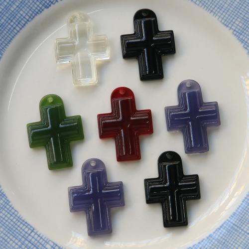 Resin Pendant Cross polished DIY Sold By Bag