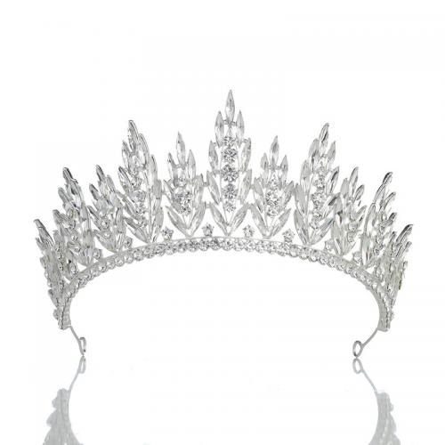 Tiaras, liga de zinco, joias de moda & para mulher & com strass, branco, níquel, chumbo e cádmio livre, vendido por PC