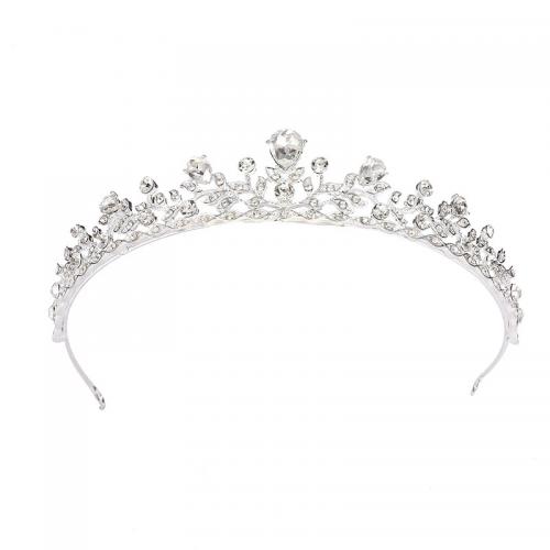 Tiaras, Sinc Alloy, plátáilte, jewelry faisin & do bhean & le rhinestone, dathanna níos mó le haghaidh rogha, nicil, luaidhe & caidmiam saor in aisce, Díolta De réir PC