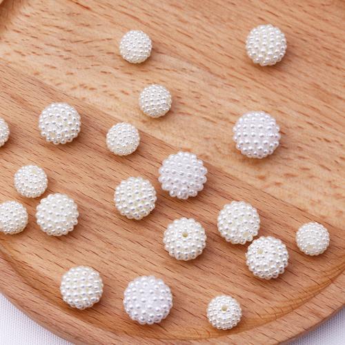 Perles en plastique ABS, Plastique ABS perle, Rond, DIY & normes différentes pour le choix, blanc, 500sol/lot, Vendu par lot