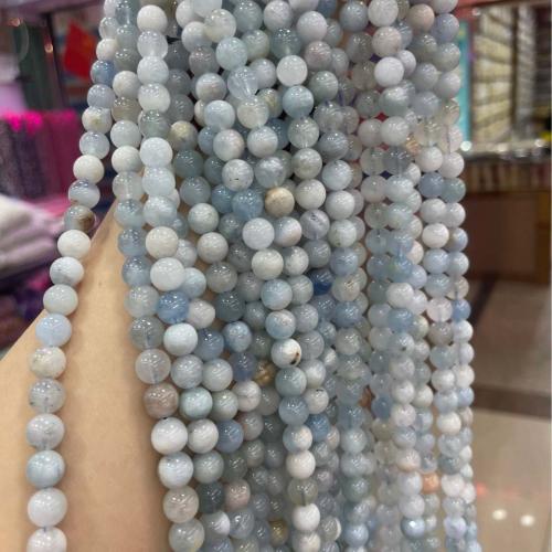 Gemstone šperky Korálky, Akvamarín, Kolo, DIY & různé velikosti pro výběr, sea ​​blue, Prodáno za Cca 38 cm Strand