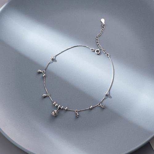 Fashion Sterling Silver Anklet 925 Sterling Silver fashion jewelry & for woman nickel lead & cadmium free Length Approx 10.11 Inch Sold By PC