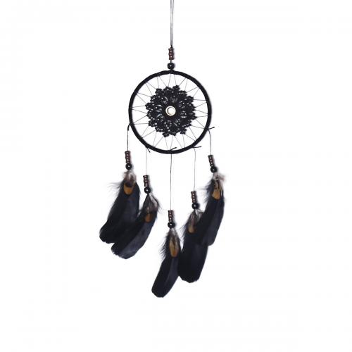 Mode Dreamcatcher, Feather, med Cane & Nylon & Jern, til hjemmet og kontoret, sort, 300mm, Solgt af PC