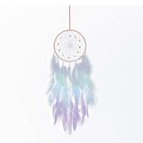 Mode Dreamcatcher, Feather, med Cane & Nylon, til hjemmet og kontoret, blandede farver, 510mm, Solgt af PC