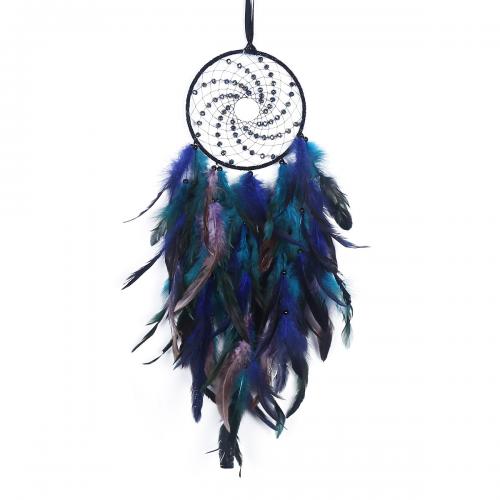 Mode Dreamcatcher, Veer, met Riet & Nylon & Ijzer, handgemaakt, voor thuis en op kantoor & verschillende stijlen voor de keuze, meer kleuren voor de keuze, 550mm, Verkocht door PC