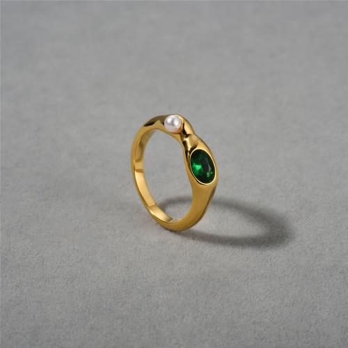 Prás Finger Ring, le Gemstone & Pearl Plaisteacha, plátáilte, jewelry faisin, órga, nicil, luaidhe & caidmiam saor in aisce, Méid:6-8, Díolta De réir PC