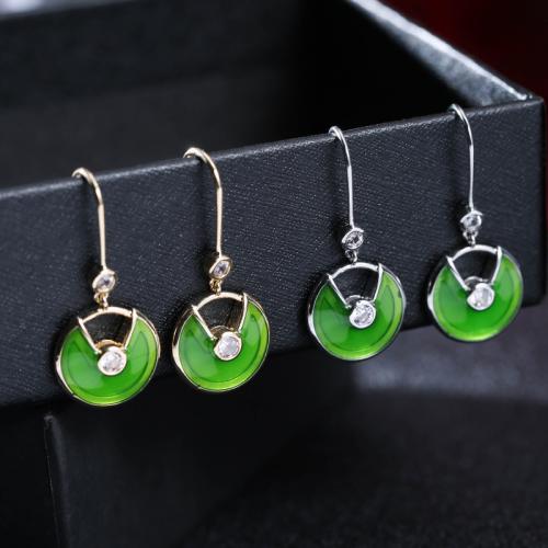 Pendientes de Gota en Latón, metal, con esmalte, Esférico, chapado, Joyería & para mujer, más colores para la opción, libre de níquel, plomo & cadmio, 30x10mm, Vendido por Par