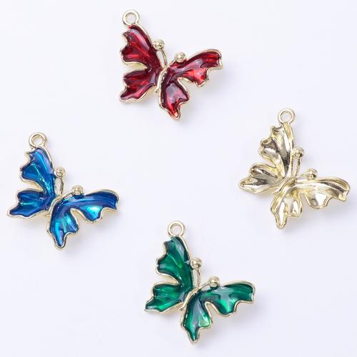 Zinc Alloy émail Pendants, alliage de zinc, papillon, Placage, DIY, plus de couleurs à choisir, 25x23mm, Vendu par PC