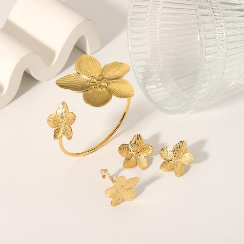 Roestvrij staal sieraden sets, 304 roestvrij staal, mode sieraden & verschillende stijlen voor de keuze & voor vrouw, gouden, Verkocht door PC