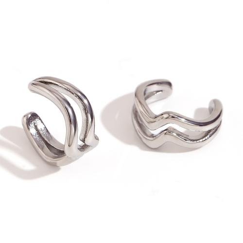 316L Stainless Steel Earring Clip 18K gold plated fashion jewelry & for woman Sold By Pair