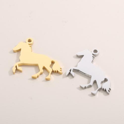 Edelstahl Tieranhänger, 304 Edelstahl, Pferd, Modeschmuck & DIY, keine, 23x21mm, verkauft von PC