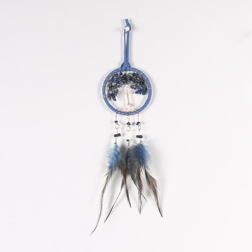 Mode Dreamcatcher, Veer, met Natuurlijk grind & Riet & Nylon & Ijzer, Boom, handgemaakt, voor thuis en op kantoor, meer kleuren voor de keuze, 345mm, Verkocht door PC