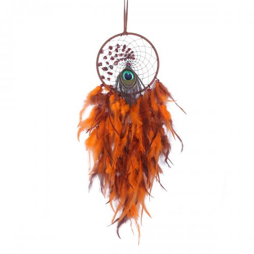 Mode Dreamcatcher, Veer, met Riet & Nylon & Ijzer, handgemaakt, voor thuis en op kantoor & verschillende stijlen voor de keuze, meer kleuren voor de keuze, 500mm, Verkocht door PC