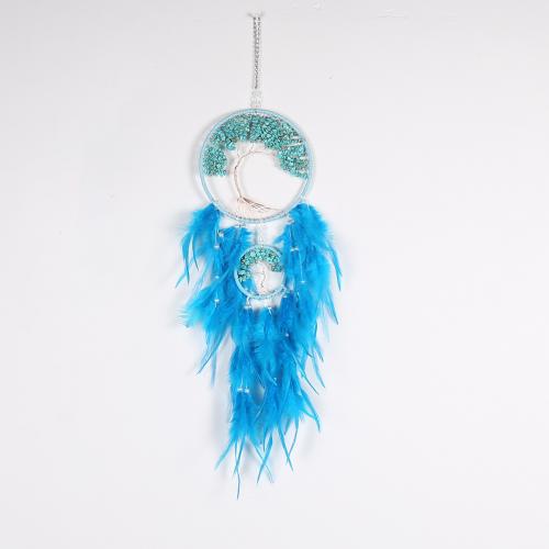 Fashion Dreamcatcher, Feder, mit Natürlicher Kies & Rohrstock & Nylon & Eisen, Baum, handgemacht, für Zuhause und Büro, keine, 680mm, verkauft von PC