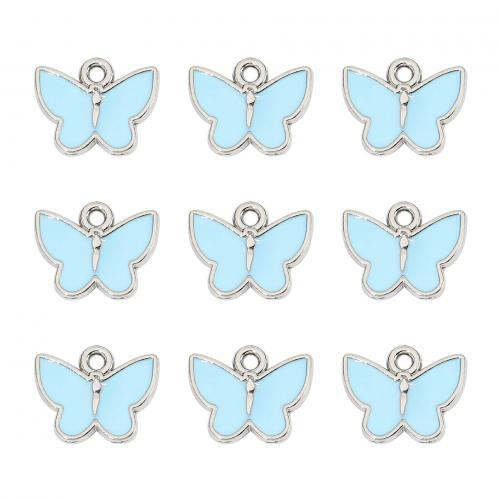 Zinc Alloy Enamel Pendants Butterfly plated DIY nickel lead & cadmium free Approx Sold By Bag