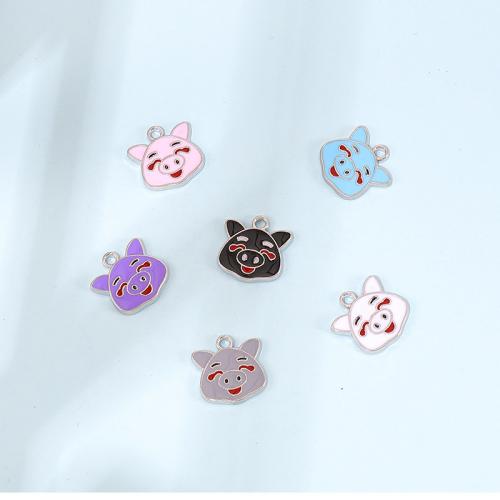 Zinc Alloy Enamel Pendants Pig plated DIY nickel lead & cadmium free Approx Sold By Bag