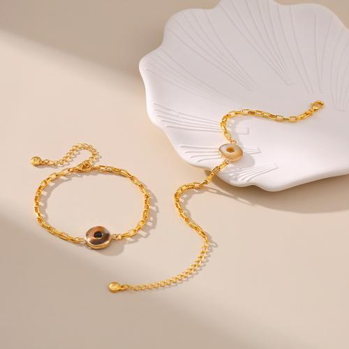 Messing Armbanden, met Shell Pearl, met 6cm extender keten, gold plated, mode sieraden & voor vrouw, meer kleuren voor de keuze, nikkel, lood en cadmium vrij, Lengte Ca 16.5 cm, Verkocht door PC