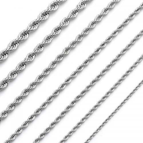 Stainless Steel Chain Necklace 304 Stainless Steel plated Unisex original color Approx 10/Bag Sold By Bag